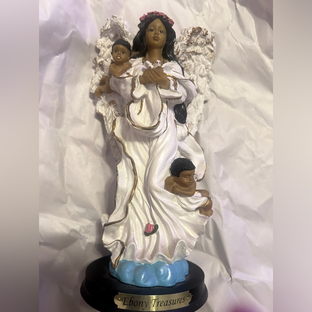 Ebony Treasures Black Angel Cherubs & Dove Figure‎ African American
